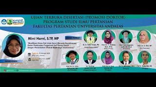 UJIAN PROMOSI DOKTOR PRODI ILMU PERTANIAN AN MIMI HARNI STP MP [upl. by Ecirual824]