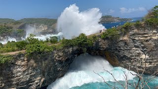 MUST SEE TOWERING WAVE crashes into Broken Beach nusapenida bali [upl. by Ezana]