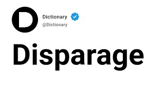 Disparage Meaning In English [upl. by Bradwell644]