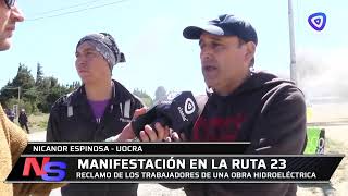 Manifestación de UOCRA en el ingreso de Dina Huapi a la Ruta 23 [upl. by Audi]