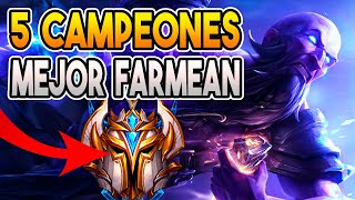 5 MEJORES CAMPEONES del LOL para FARMEAR  GUIA LOL [upl. by Nosral]