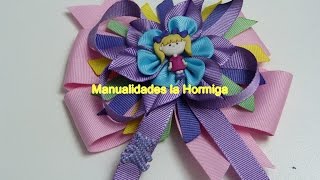 Como Hacer lazos y Flores kanzashi How to make bows and kanzashi flowers [upl. by Cavill]