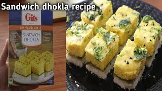 Gits Sandwich Dhokla Mix Recipe  सेंडविच ढोकला रेसिपी  soft spongy and tasty sandwich dhokla [upl. by Tollman]