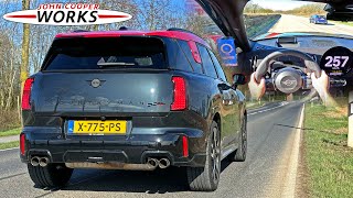 2024 MINI COUNTRYMAN JCW  0250 ACCELERATION TOP SPEED amp SOUND [upl. by Lyrehs]