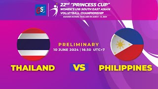 THA  PHIPRE ROUND22ndquotPrincess CupquotestCola Womens U18 SEA Volleyball [upl. by Ahsiemaj]