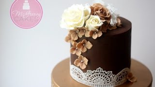 How to Ganache or buttercream a Cake and Get Sharp Edges [upl. by Poyssick]