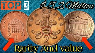 Do you have Top 3 Most Valuable Uk One Penny Rare One cent And Tow Pence Coin [upl. by Tol701]