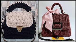 Modern New Ideas Of Crochet 2024 Hand Bags Purses Knitting Handmade Colourful Flowers Esty [upl. by Helbona]