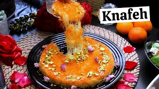 KNAFEH Kunafa or Kunefe  in 5 EASY STEPS Knafeh  Famous Middle Eastern Dessert with Cheese 🤤 [upl. by Karlee]