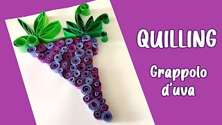 ðŸ‡ QUILLING ART o FILIGRANA DI CARTA grappolo duva con i riccioli di carta Paper filigree ðŸ‡ [upl. by Irik]