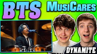 BTS  Dynamite  Music On A Mission REACTION MusiCares Live Performance [upl. by Oba]