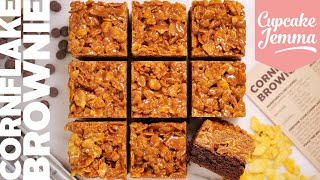 Caramel Cornflake Brownie Recipe  Bake At Home  Cupcake Jemma [upl. by Anayra]