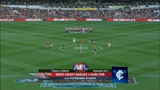 West Coast Eagles vs Carlton Semi Final 2011 First Half Highlights [upl. by Haelat]