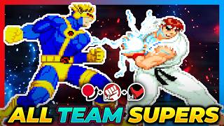 ALL TEAM SUPERS CROSSOVER COMBINATIONS  XMen vs Street Fighter XvSF [upl. by Lindsay]