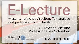 08 Textanalyse und Professionelles Schreiben [upl. by Alyel]