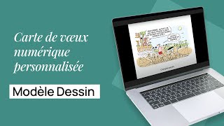 2024  Carte de vœux numérique personnalisée – Modèle Dessins [upl. by Palladin]