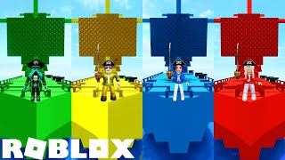 Green vs Yellow vs Blue vs Red Pirates  Roblox [upl. by Connett]