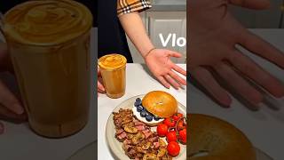 Immersive breakfast making  Bagels Steak Diane 400 times black tea oatmeal latte immersive [upl. by Atilrep]