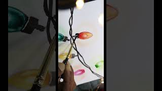 Glowing Christmas lights watercolor Painting diyholidaycards christmascards [upl. by Lraed]