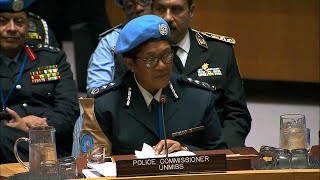 Gender in Peacekeeping Operations  Police Commissioner of UNMISS briefs UN Security Council [upl. by Annyl]