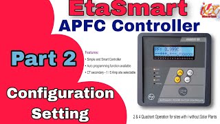 Configuration Settings of EtaSMART 16R APFC controller  Programming Part 2 [upl. by Ilka]