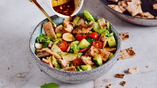 Lebanese Fattoush Salad Easy Vegan Recipe [upl. by Harras]