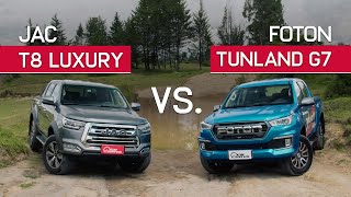 FOTON TUNLAND G7 VS JAC T8 LUXURY DUELO 4x4 DE CAMIONETAS  VERSUS [upl. by Haskins]