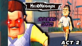 HELLO NEIGHBOR ACT 2 SPEEDRUN NO CHEATING  FULL GAMEPLAY  🔥😎 [upl. by Micheline]