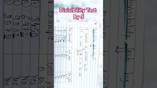 Divisibility Test By 5✨ MathematicsCBSE  PLAYING WITH NUMBERS Chpt3divisibilitytestdivisibility [upl. by Yeliab]