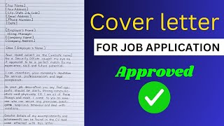 Cover letter for job application 2024 [upl. by Eibrab37]