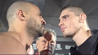 GLORY Collision Countdown Rico Verhoeven vs Badr Hari Staredown [upl. by Mcfadden]