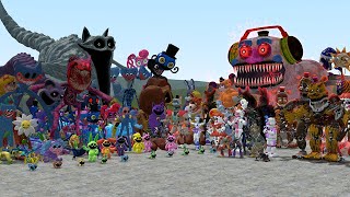 ALL POPPY PLAYTIME CHAPTER 31 CHARACTERS VS ALL FNAF 110 ANIMATRONICS In Garrys Mod [upl. by Dibb]