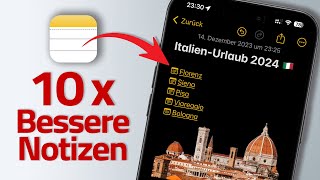 iOS 17 Apple Notizen für iPhone  10 Funktionen die du kennen musst [upl. by Ardnalac24]