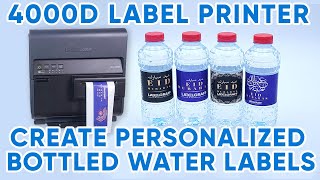 BOTTLED WATER4000D LABEL PRINTER Create Personalized Bottled Water Labels [upl. by Wyatt]