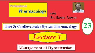 23 Cardiovascular System Pharmacology Lecture 3 Management of hypertension [upl. by Hicks]