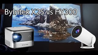 COMPARATIVO PROJETOR BYINTEK X25 vs PROJETOR HY300 [upl. by Imhskal]