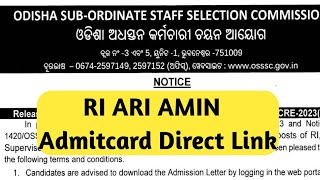 OSSSC RI ARI AMIN Admit Card Out [upl. by Mulloy996]