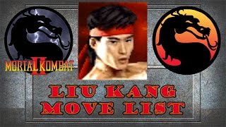 Mortal Kombat 2  Liu Kang Move List [upl. by Fabiolas]