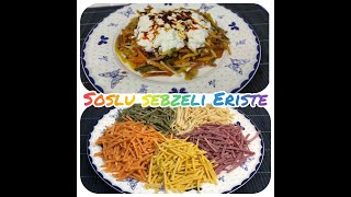 Soslu Sebzeli Erişte Tarifi  🍜 Tarhana Sosundan Erişte Nasıl Yapılır  Böyle Erişte Yedinizmi ❗️ [upl. by Hafirahs]