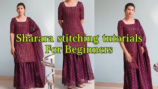 Sharara cutting and stitching tutorials for beginnersharsha designer [upl. by Beryle]