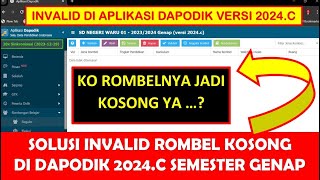 SOLUSI ROMBEL KOSONG DI DAPODIK 2024C SEMESTER GENAP [upl. by Fulmis665]