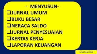 JURNAL UMUM BUKU BESAR NERACA SALDO JURNAL PENYESUAIAN KERTAS KERJA DAN LAPORAN KEUANGAN [upl. by Auginahs]