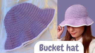 EasyampQuick Crochet BUCKET HAT tutorialeasy for beginners [upl. by Shelburne]