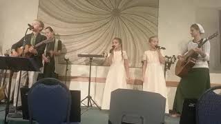 The stoltzfus family singing bigger then any mountain at gospel express banquet [upl. by Edmon710]