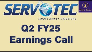 Servotech Power Systems Q2 FY25 Earnings Call Servotech Power Ltd Q2 Concall [upl. by Kantor435]