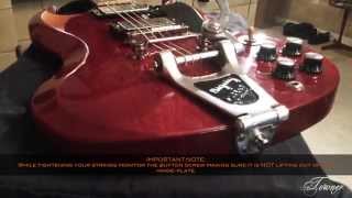 BIGSBY B3 with a TOWNER DOWN TENSION BAR amp HINGE PLATE ADAPTOR on a Reissue 1961 Gibson SG [upl. by Galatia]