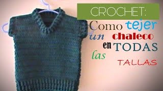 CHALECO crochet paso a paso TODAS LAS TALLAS DIESTRO [upl. by Oilejor]