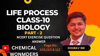 LIFE PROCESS  CLASS 10  NCERT SOLUTION  PAGE NO 105 110 AND 112 mychemicalromance [upl. by Lennad]