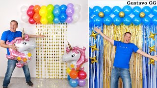 DECORACIONES PARA CUMPLEAÑOS ✨faciles y rapidas 😊👍 decoración con globos  gustavo gg [upl. by Eireva]