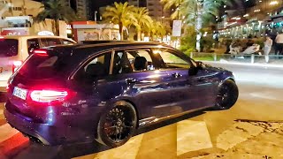 MercedesAMG C63s Estate driving in Budva  Exhaust Sound amp Powerslide [upl. by Noelle641]